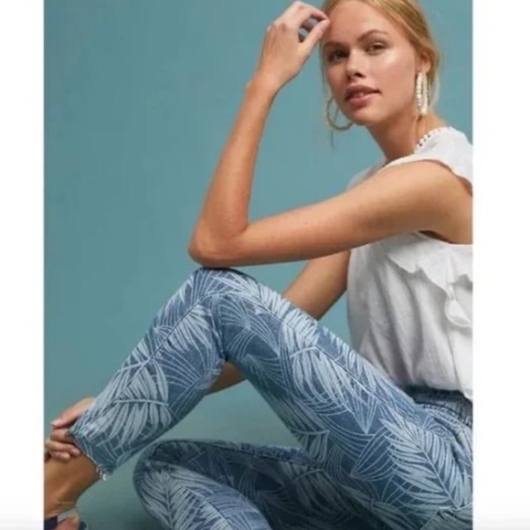 Current/Elliot The Stiletto Palm-Print Skinny Jeans - Picture 2 of 5